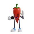 3d cartoon chili character make video calls