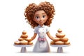 3D cartoon confectioner avatar icon Can be used in advertising, social networks, websites,mobile applications.