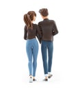 3d cartoon couple walking away Royalty Free Stock Photo