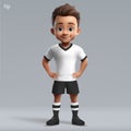 3d cartoon cute young rugby player in Fiji national team kit. Royalty Free Stock Photo