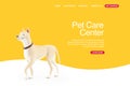 3d cartoon dog walking proudly web banner