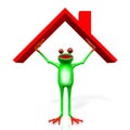 3D cartoon frog - house concept