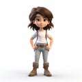 3d Cartoon Girl Lily: Foreshortened Illustration With Strong Facial Expression