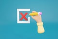 Cartoon hand Checklist concept, checking mark on the check boxes with marker Royalty Free Stock Photo