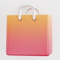 A 3D cartoon icon or emblem of a bag or shopping bag or online webshop cart