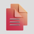 A 3D cartoon icon or emblem of a copy or document or duplicate