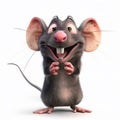 3d cartoon illustration of cute Rat smiling excitedly, AI Generative Royalty Free Stock Photo