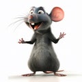 3d cartoon illustration of cute Rat smiling excitedly, AI Generative Royalty Free Stock Photo