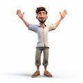 3d Cartoon Illustration Of Joshua: Happy Male Character In Alex Hirsch Style