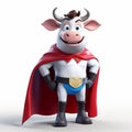 Superhero Cow: A Playful And Whimsical Cartoon Character