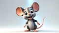 3d cartoon image of a cute happy mouse isolated on whi ai generated Royalty Free Stock Photo