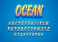 3d cartoon look text effect. set of vector alphabet and number with fancy modern look style