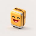 3D cartoon luggage icon illustration