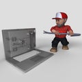 3D Cartoon Lumberjack Character