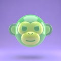 3D Cartoon Monkey Face on Purple Background Royalty Free Stock Photo