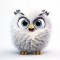 3d Cartoon Owl With Big Eyes - Furmin Baes Style