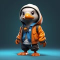 Super Cute 3d Cartoon Platypus In Urban Outfit Creation