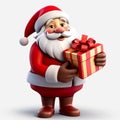 3D cartoon render brings the beloved Santa Claus to life with his iconic red suit