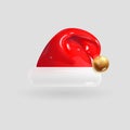 3D Cartoon Santa Claus Red Hat. Vector Realistic Illustration Royalty Free Stock Photo