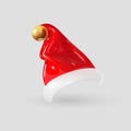 3D Cartoon Santa Claus Red Hat. Vector Realistic Illustration Royalty Free Stock Photo