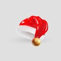 3D Cartoon Santa Claus Red Hat. Vector Realistic Illustration Royalty Free Stock Photo