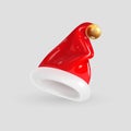 3D Cartoon Santa Claus Red Hat. Vector Realistic Illustration Royalty Free Stock Photo