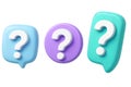 3D Cartoon Speech Bubble Question Mark Icon Set Royalty Free Stock Photo
