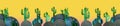 3d rendering of cartoon stylized mexican theme with cactuses. Seamless pattern