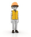 3D Cartoon Worker Character Royalty Free Stock Photo