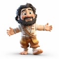 3d Cartoonish Caricature Of Noah In Adventure-themed Satirical Style