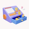 3d cash register. Apparatus for receiving payments. Equipment for bank acquiring. Cash register with bank card. icon Royalty Free Stock Photo