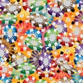 3d casino coin ray seamless pattern