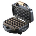 3d cast iron waffle maker with wooden handle isolated on transparent background Royalty Free Stock Photo