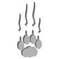 3D cat paw with claws and scratches on white background. Royalty Free Stock Photo