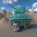 3D cat tank troops