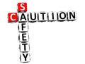 3D Caution Safety Crossword on white background Royalty Free Stock Photo