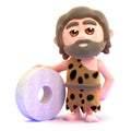 3d Caveman has perfected the wheel Royalty Free Stock Photo