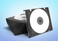 3D CD cases open on gradient background Royalty Free Stock Photo