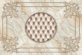 3d ceiling murals wallpaper, stucco moulding on marble background.