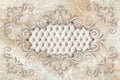 3d ceiling murals wallpaper, stucco moulding on marble background. Royalty Free Stock Photo