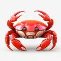 Cel Shaded 3d Crab Model On White Background