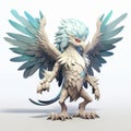 3d Cel Shaded Harpy Character On White Background - Full Body
