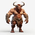 3d Cel Shaded Minotaur Character In Full Body Pose