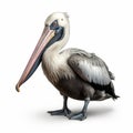 3d Cel Shaded Pelican Character On White Background