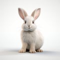 Adorable Cel Shaded 3d Rabbit Pose On White Background