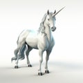 3d Cel Shaded Unicorn In Full Body Pose On White Background