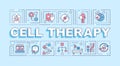 2D cell therapy text with creative thin line icons Royalty Free Stock Photo