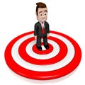 3D businessman, dartboard concept