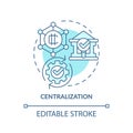 2D centralization blue line icon concept Royalty Free Stock Photo