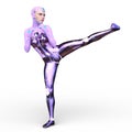 3D CG rendering of cyber woman Royalty Free Stock Photo